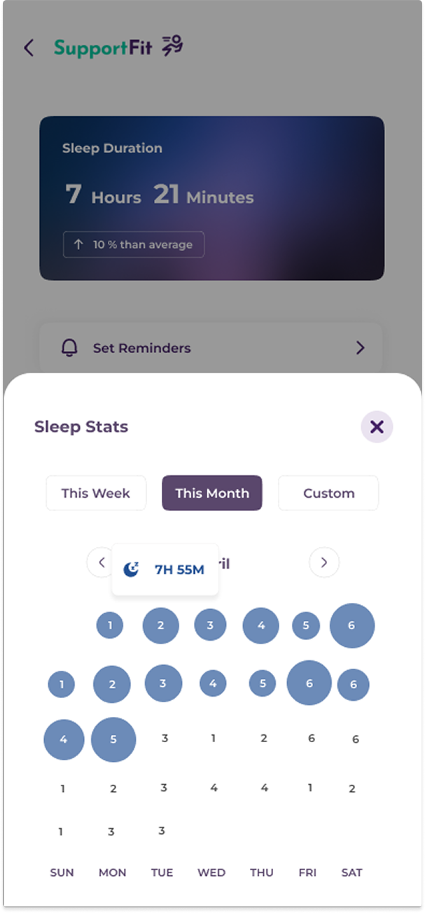 Monthly Sleep Calendar