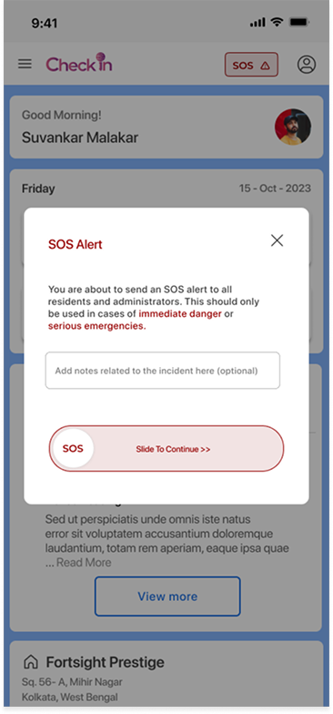 Emergency SOS Modal